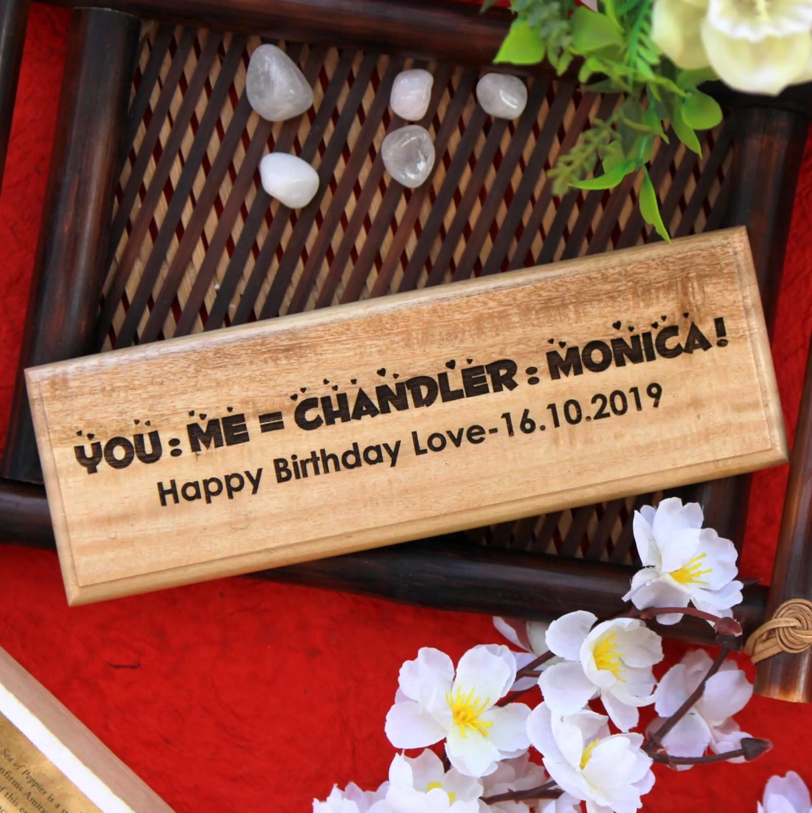 Chandler & Monica Wooden Nameplate For Friends Fans