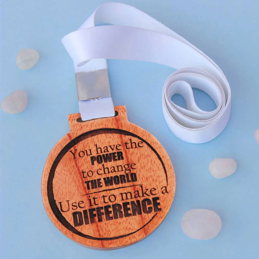 Change The World Wooden Medal