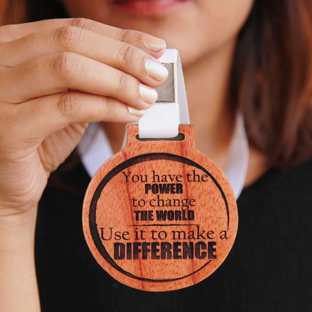Change The World Wooden Medal - Image 2