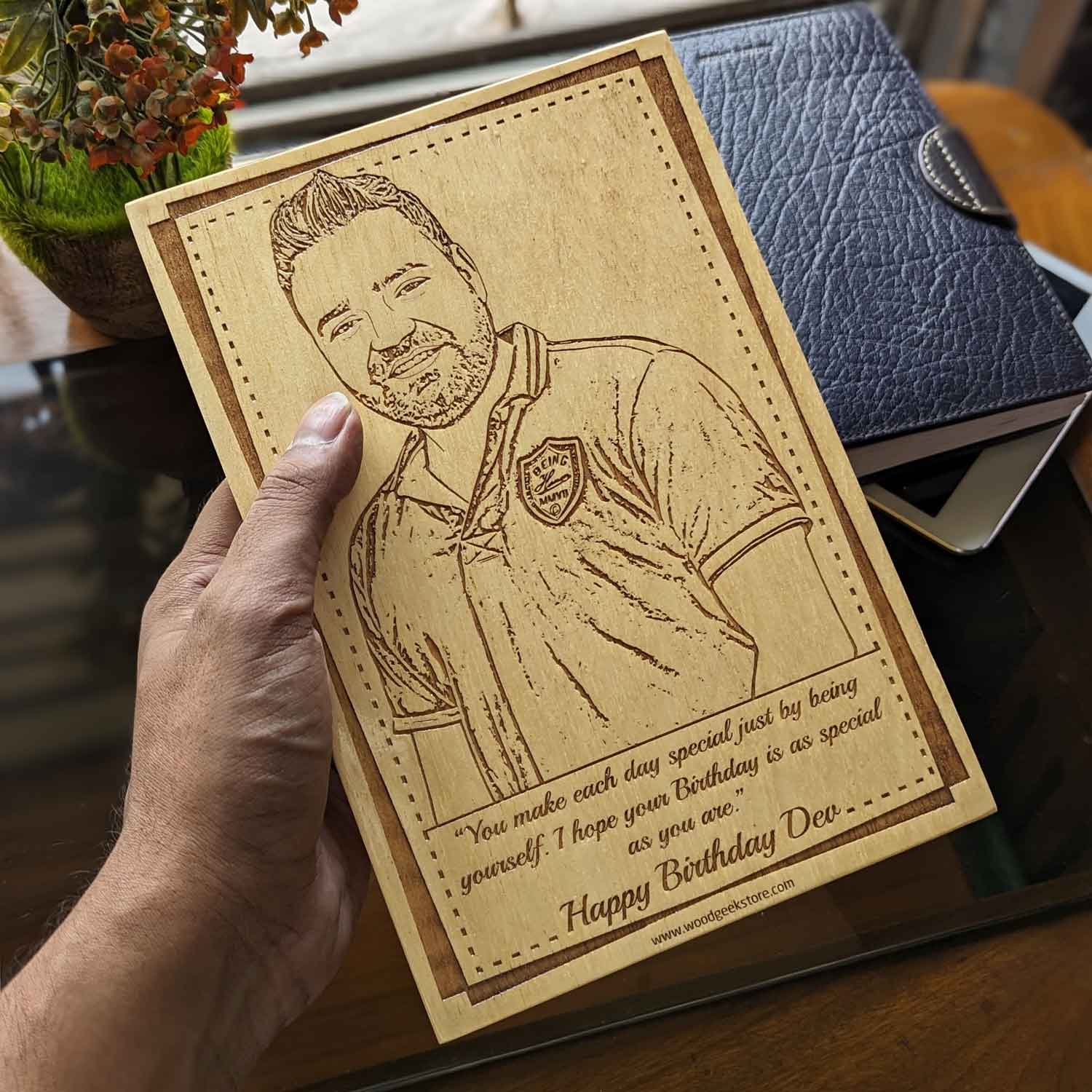 Family Birthday Gift - Custom Engraved Wooden Frame - Image 2