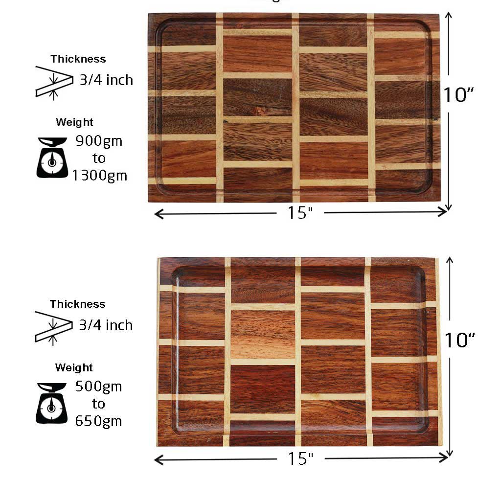 Chessboard Design Wood Tray & Chopping Board: Set of 2 | Birthday Gift Set - Image 4
