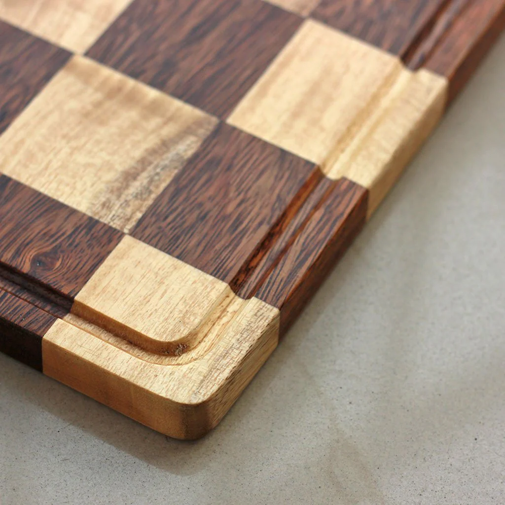 Chessboard Style Wooden Chopping Board - Image 3