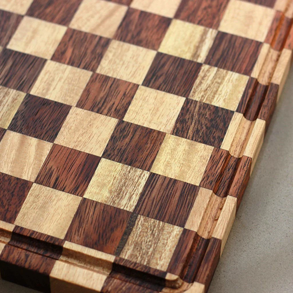 Chessboard Style Wooden Chopping Board - Image 4