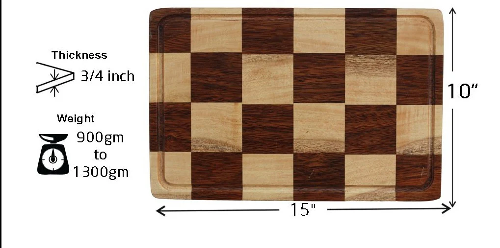 Chessboard Style Wooden Chopping Board - Image 5
