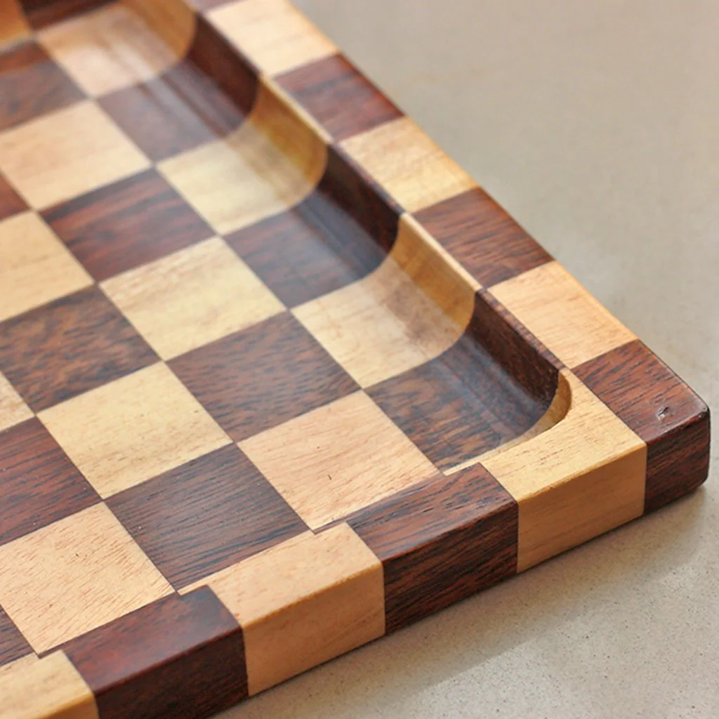 Chessboard Style Wooden Tray - Image 3