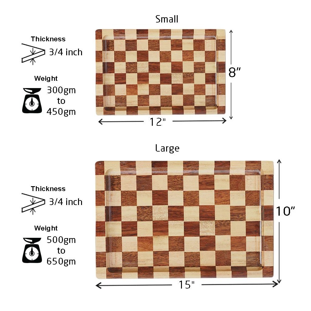 Chessboard Style Wooden Tray - Image 5