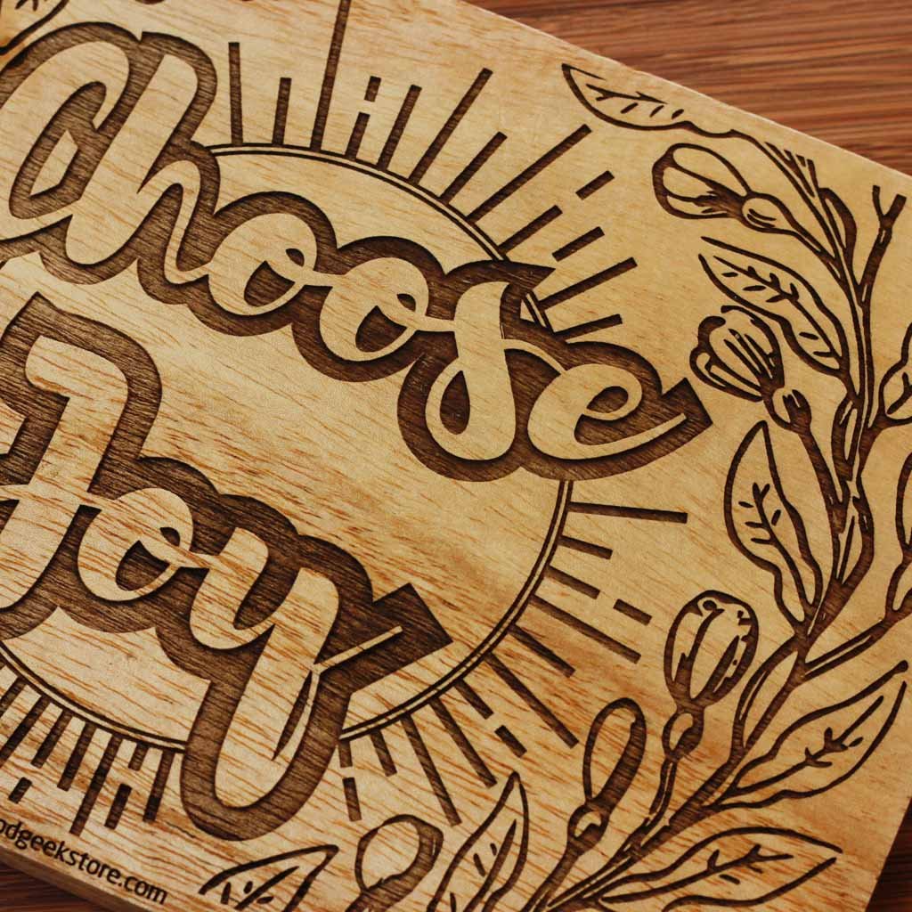 Choose Joy Engraved Wood Sign - Image 3