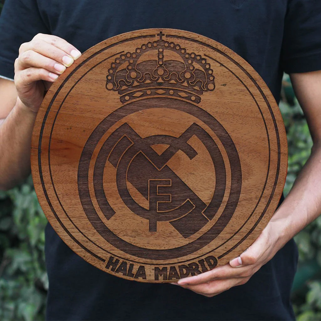 Personalized Club Logo Carved Wooden Poster - Image 3