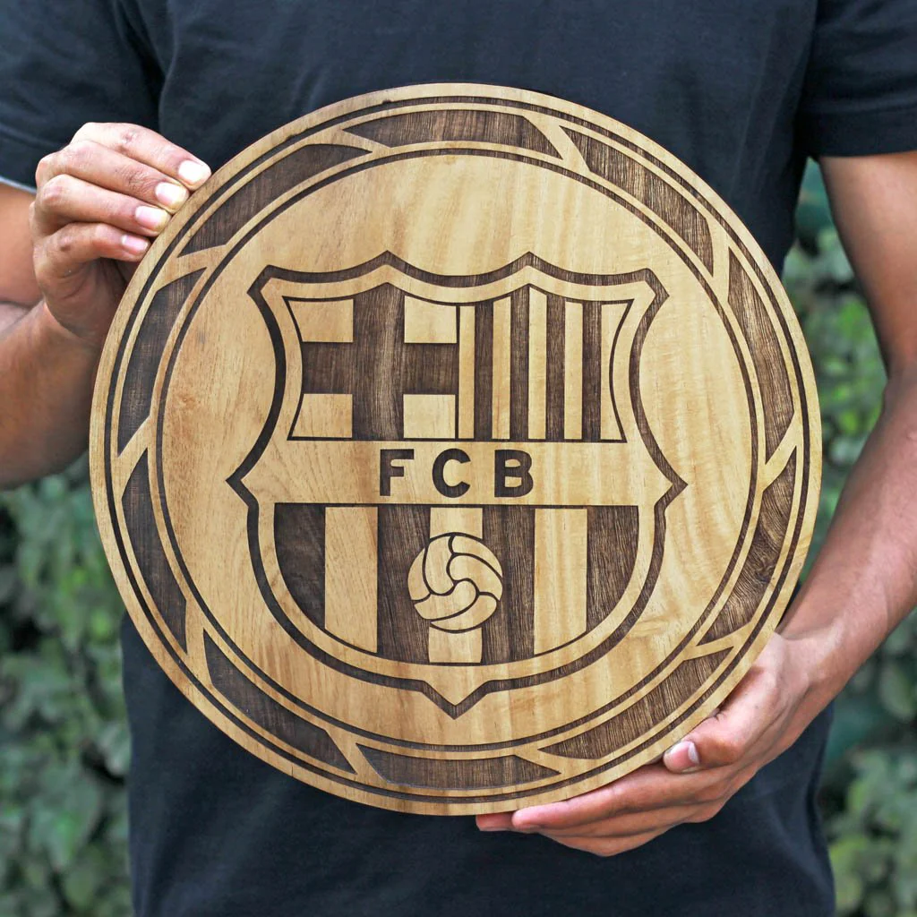 Personalized Club Logo Carved Wooden Poster - Image 4