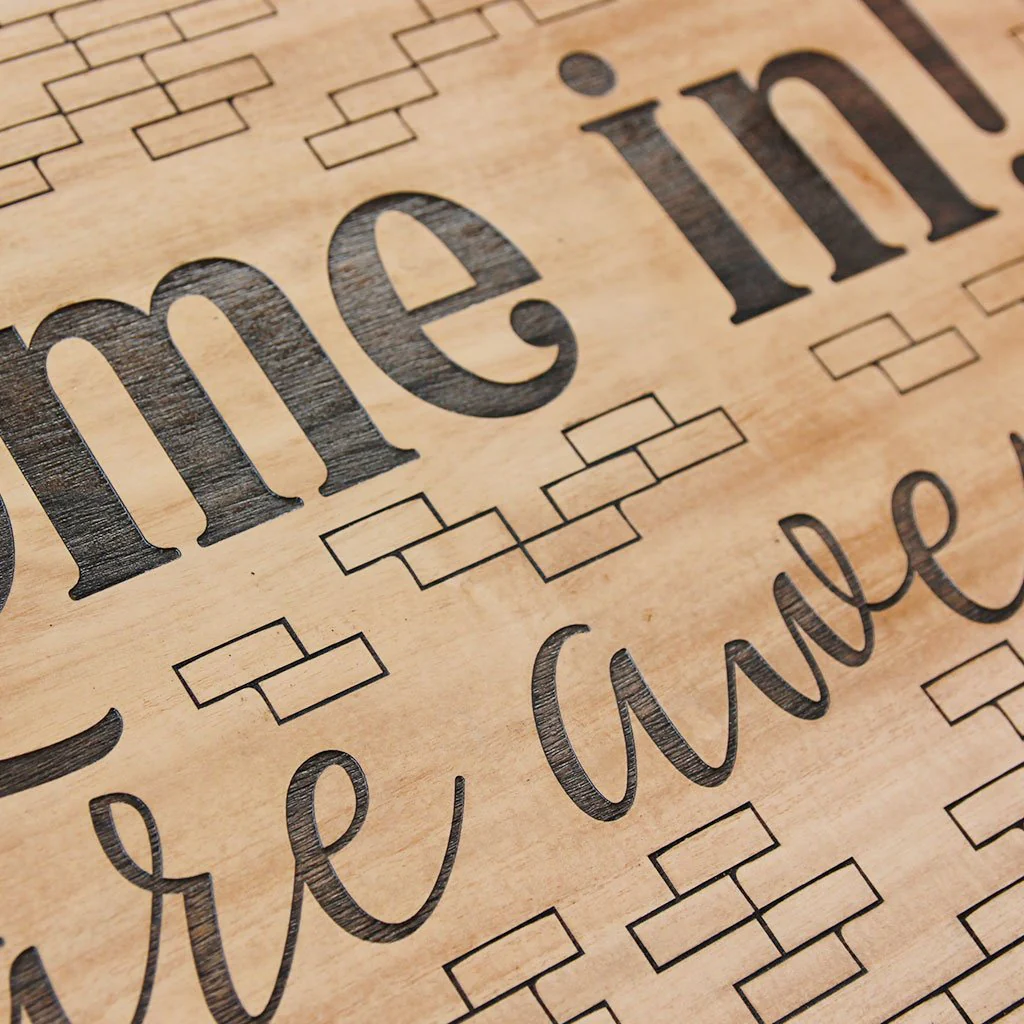 Come In! We're Awesome Welcome Sign - Hanging Wooden Sign - Image 3