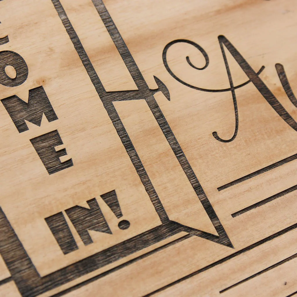 Come In! We're Awesome Welcome Sign - Hanging Wooden Sign - Image 4
