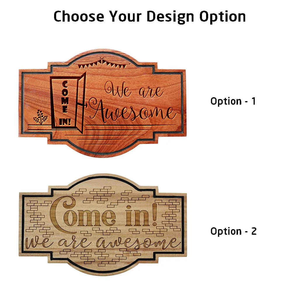 Come In! We're Awesome Welcome Sign - Hanging Wooden Sign - Image 5