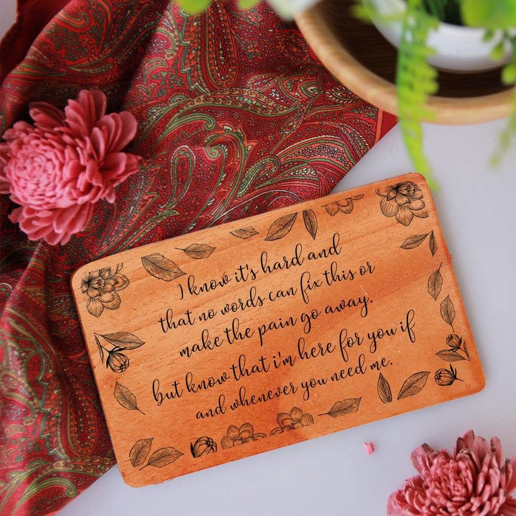 Condolence Note & Sympathy Cards: Set Of Personalized Wooden Cards - Image 2