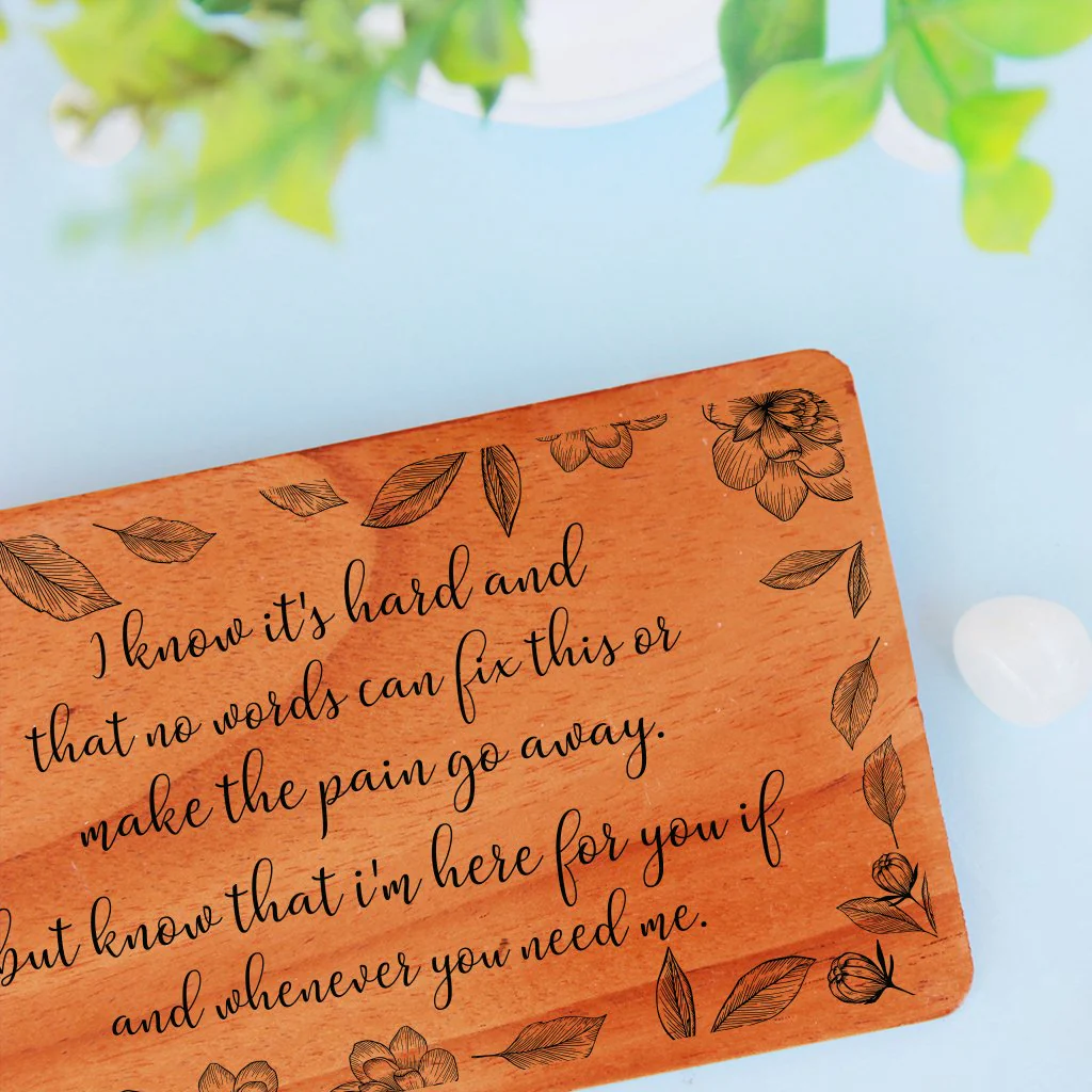 Condolence Note & Sympathy Cards: Set Of Personalized Wooden Cards - Image 3