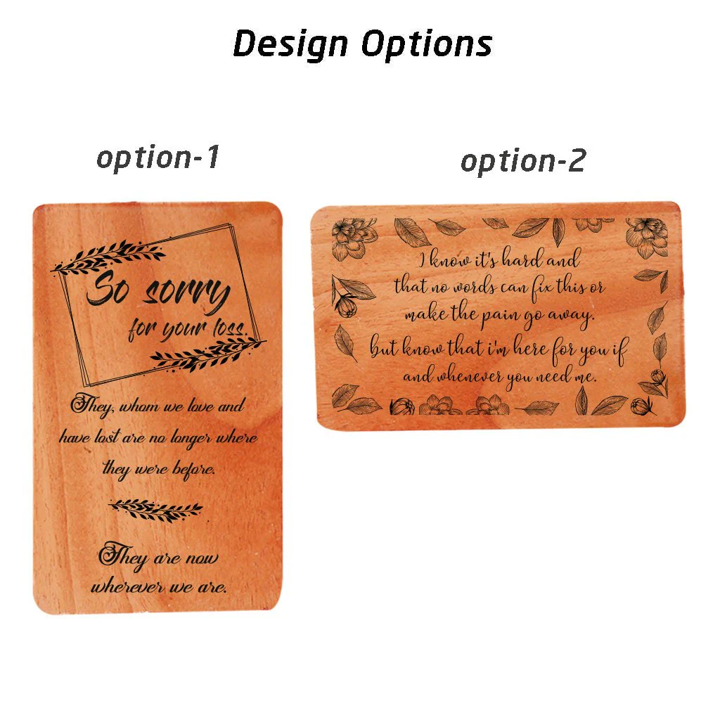 Condolence Note & Sympathy Cards: Set Of Personalized Wooden Cards - Image 4