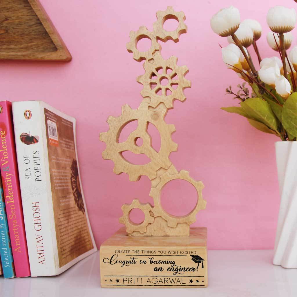 Congrats On Becoming An Engineer - Wooden Engineering Trophy