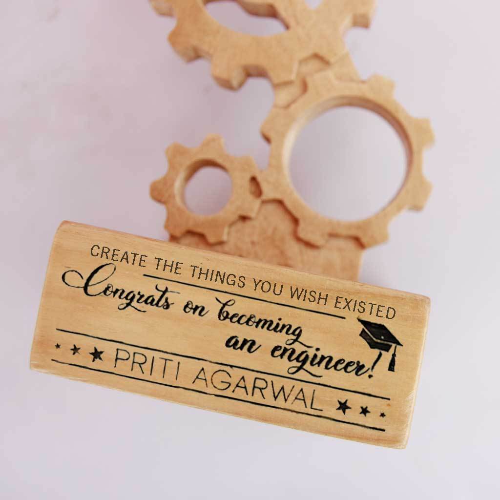 Congrats On Becoming An Engineer - Wooden Engineering Trophy - Image 2