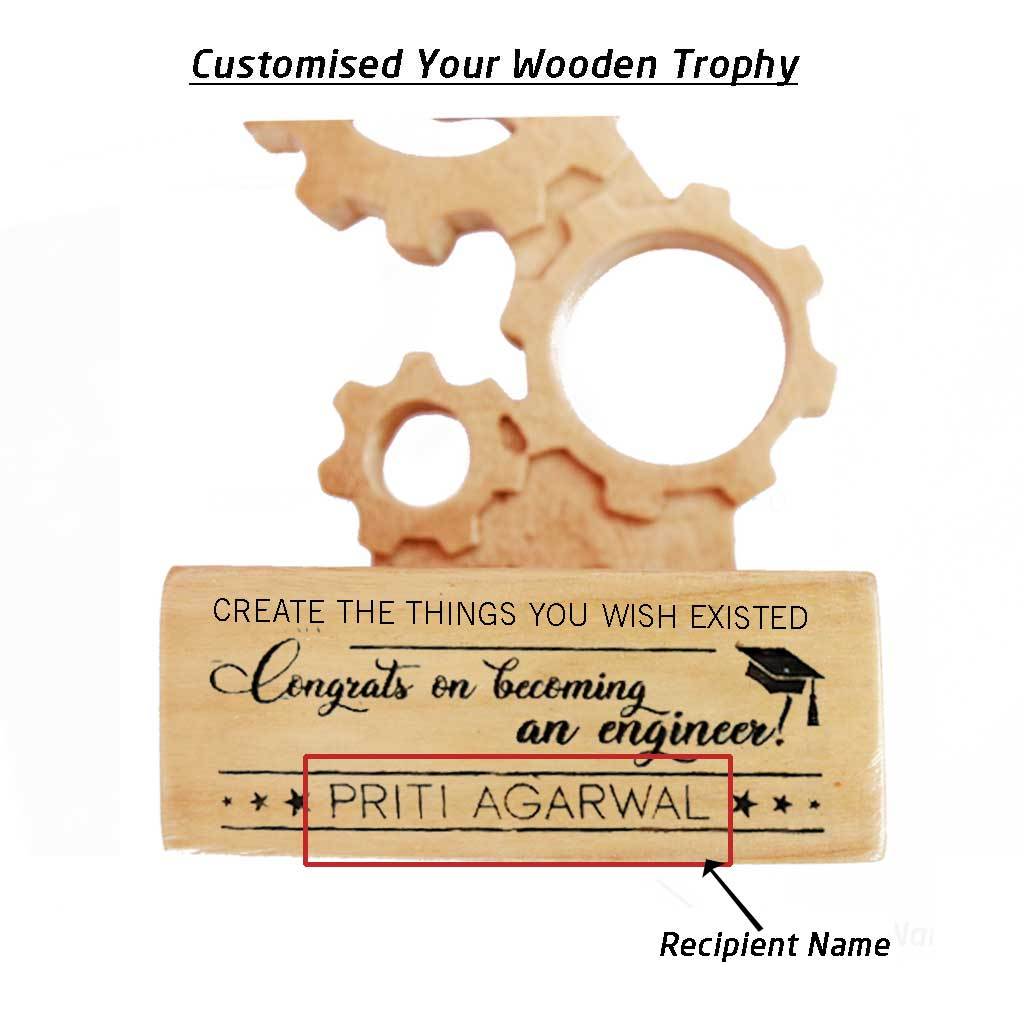 Congrats On Becoming An Engineer - Wooden Engineering Trophy - Image 4