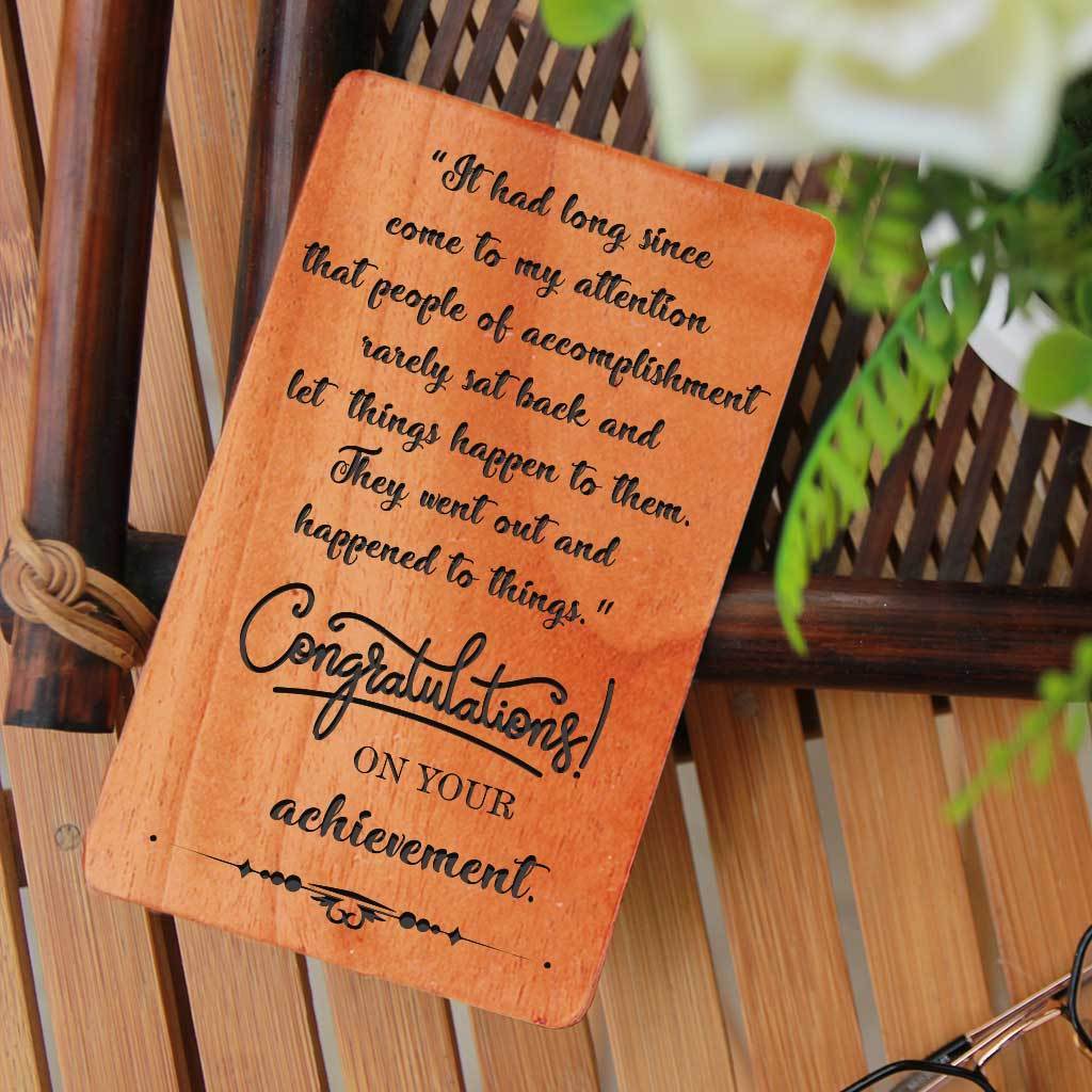 Congratulations Cards: Set Of Personalized Wooden Cards - Image 2