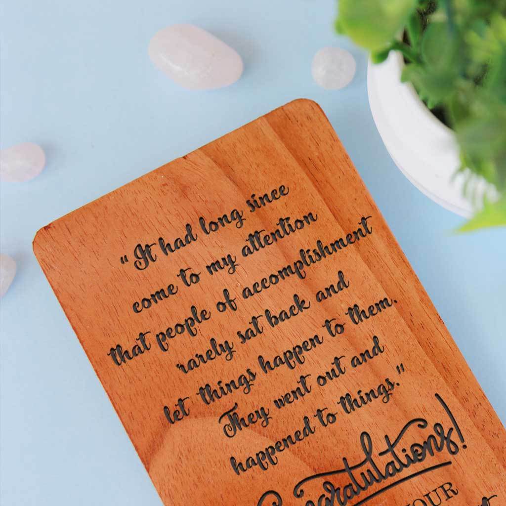 Congratulations Cards: Set Of Personalized Wooden Cards - Image 3