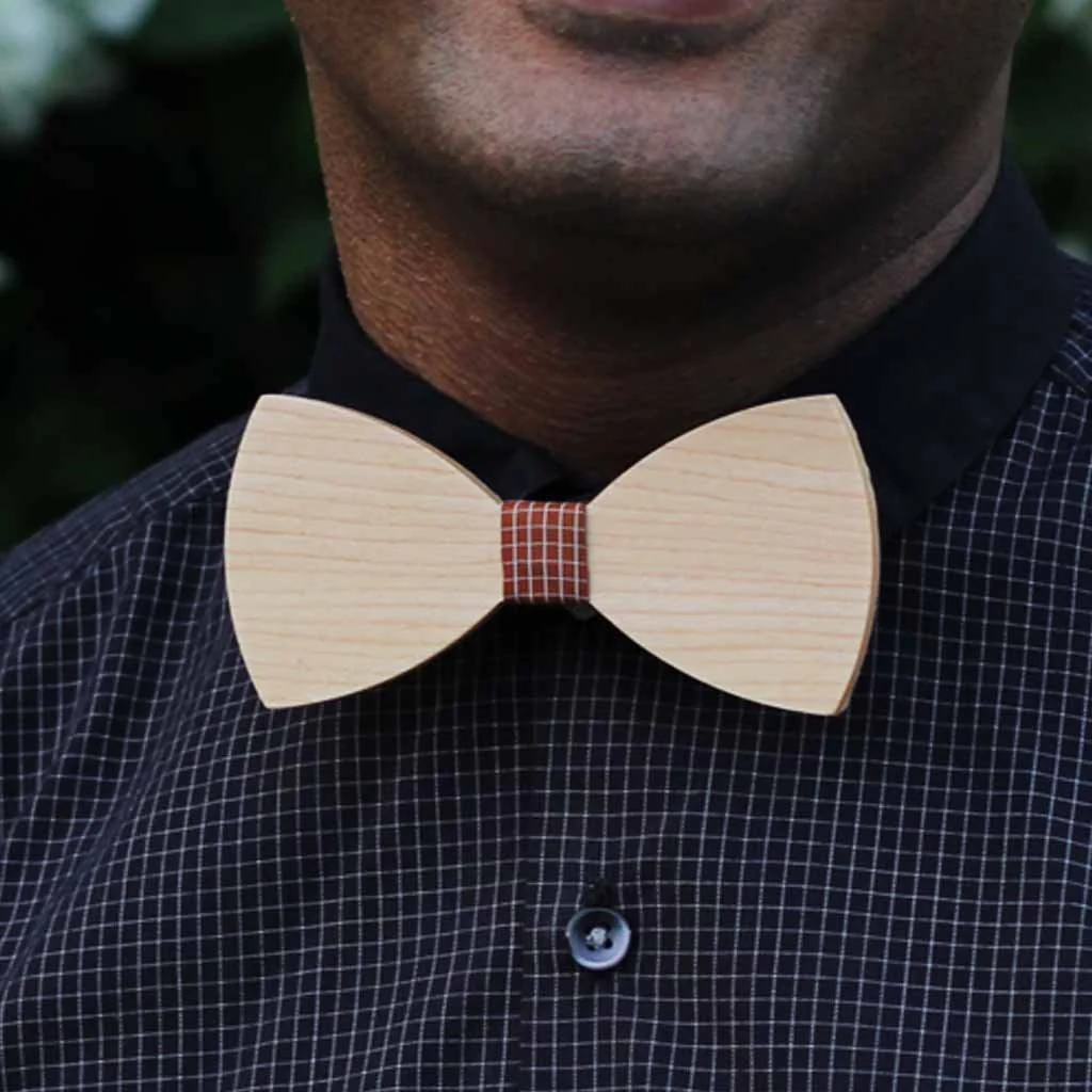 The Sherpa - White Wooden Bow Tie - Image 3