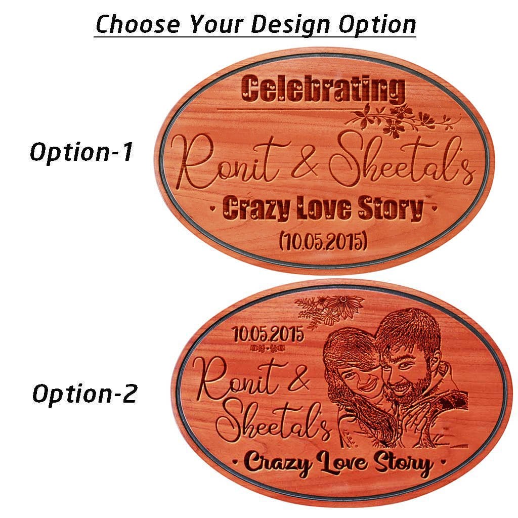 Crazy Love Story - Anniversary Hanging Wooden Sign - Image 3