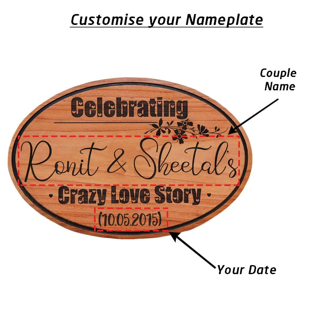 Crazy Love Story - Anniversary Hanging Wooden Sign - Image 4