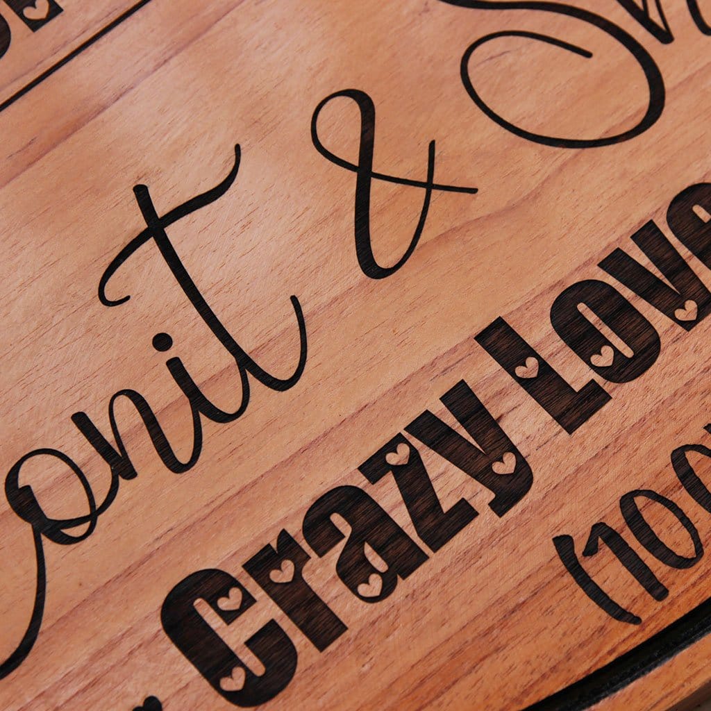 Crazy Love Story - Anniversary Hanging Wooden Sign - Image 5