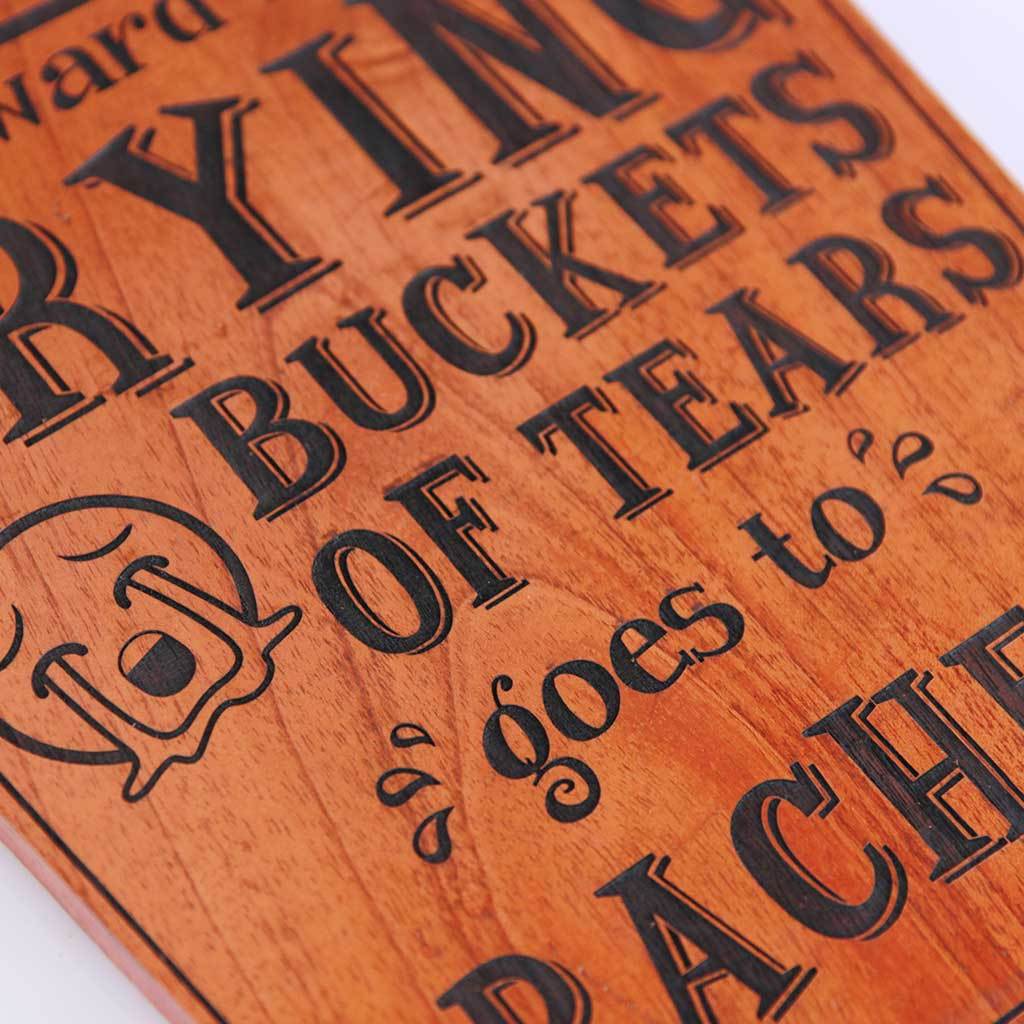 Crying Buckets of Tears Wooden Trophy & Award - Image 2