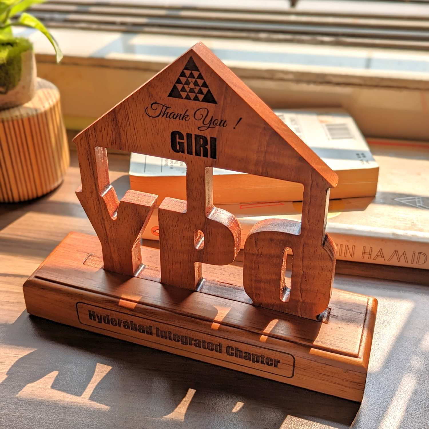Custom 3D Wooden Corporate Logo Showpiece | Personalized Executive Desk Sign - Image 3