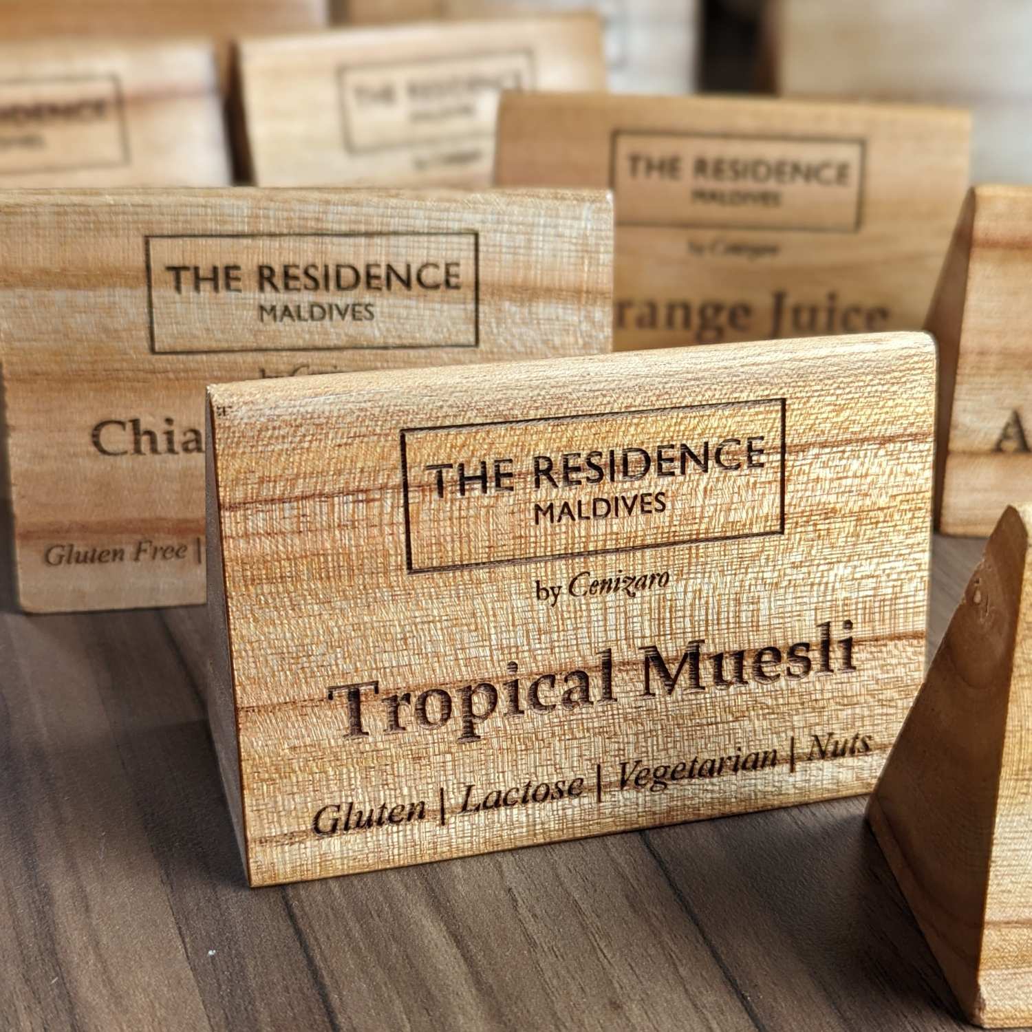 Custom Wooden Triangular Table Tent | Buffet & Table Number Sign - Image 3