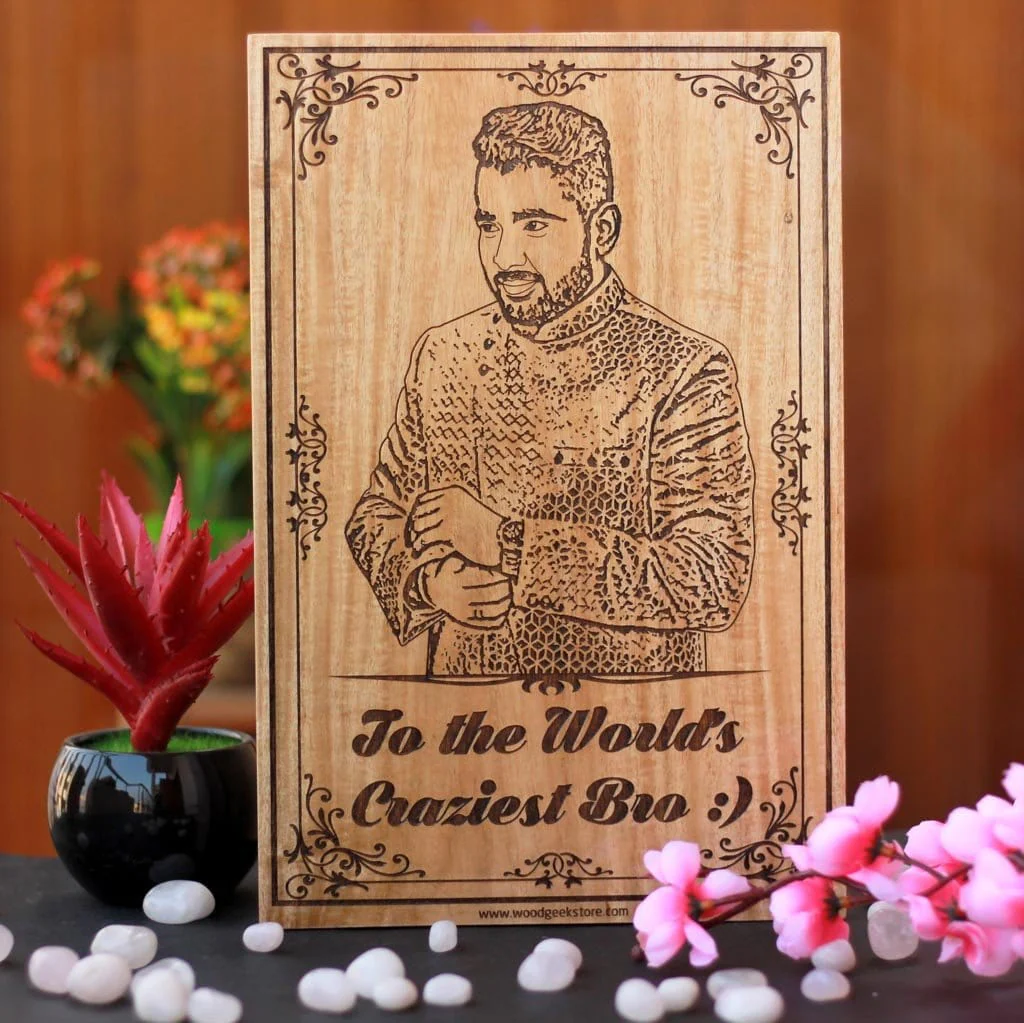 Custom Engraved Wooden Frame For The World's Craziest Brother - Image 2