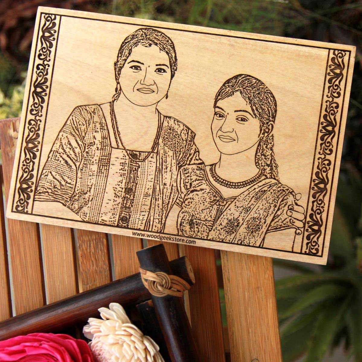 Custom Engraved Wooden Photo Frame For Sister - Image 3