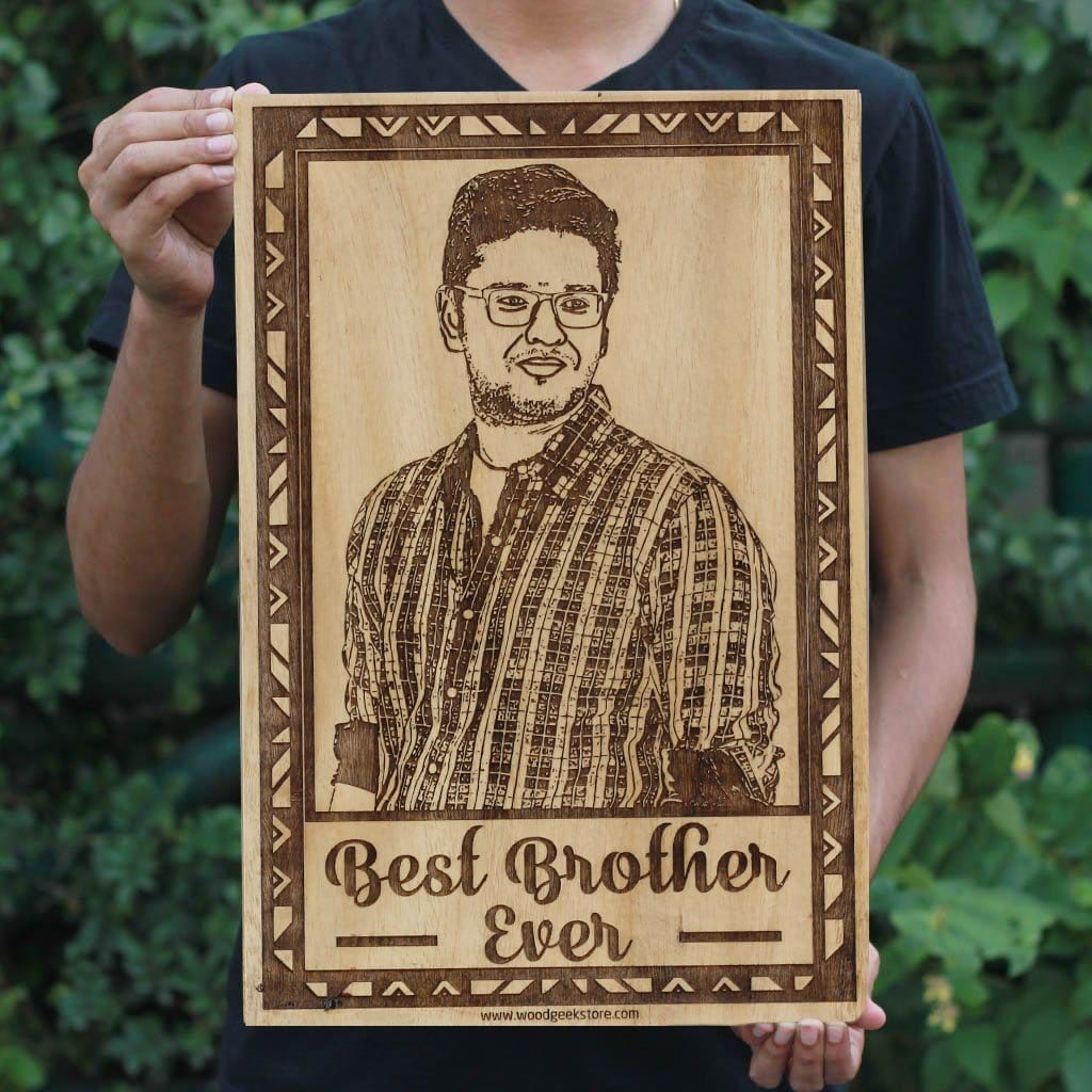 Custom Engraved Best Brother Wooden Frame - Image 3