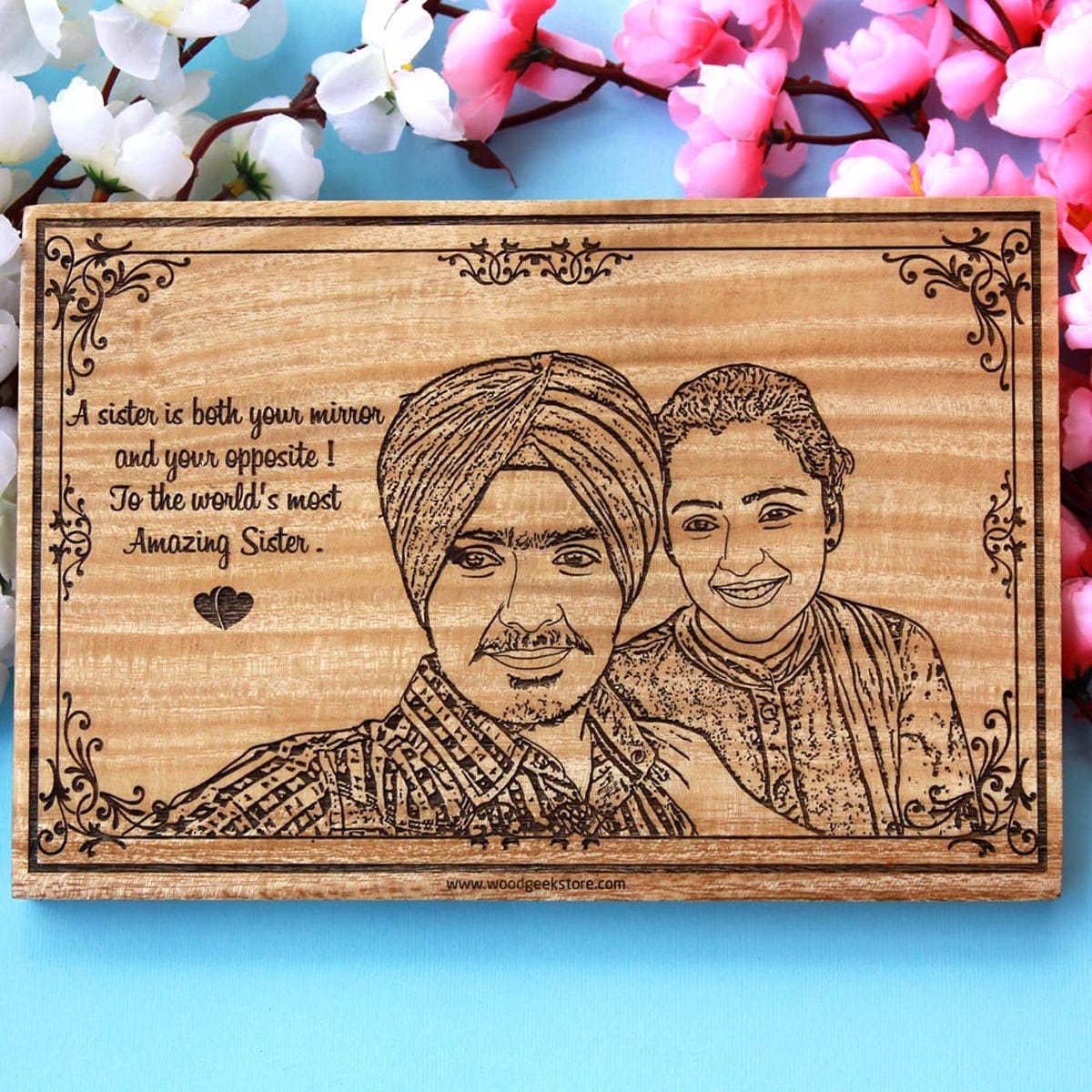 Custom Good Luck Gift For Brother | Engraved Wooden Plaque - Image 2