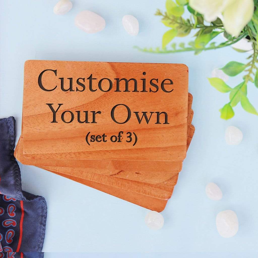 Custom Greeting Cards: Set Of Personalized Wooden Cards