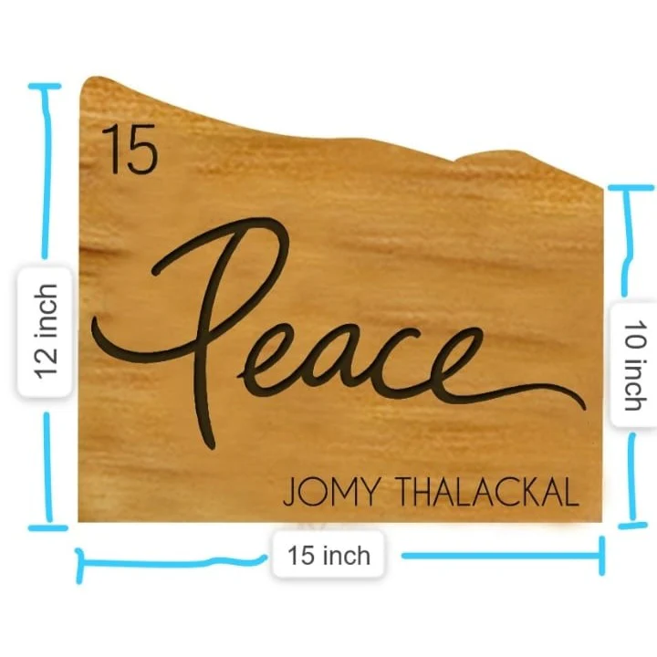 Custom Mountain Shape Live Edge Teak Wood Home Sign - Image 2