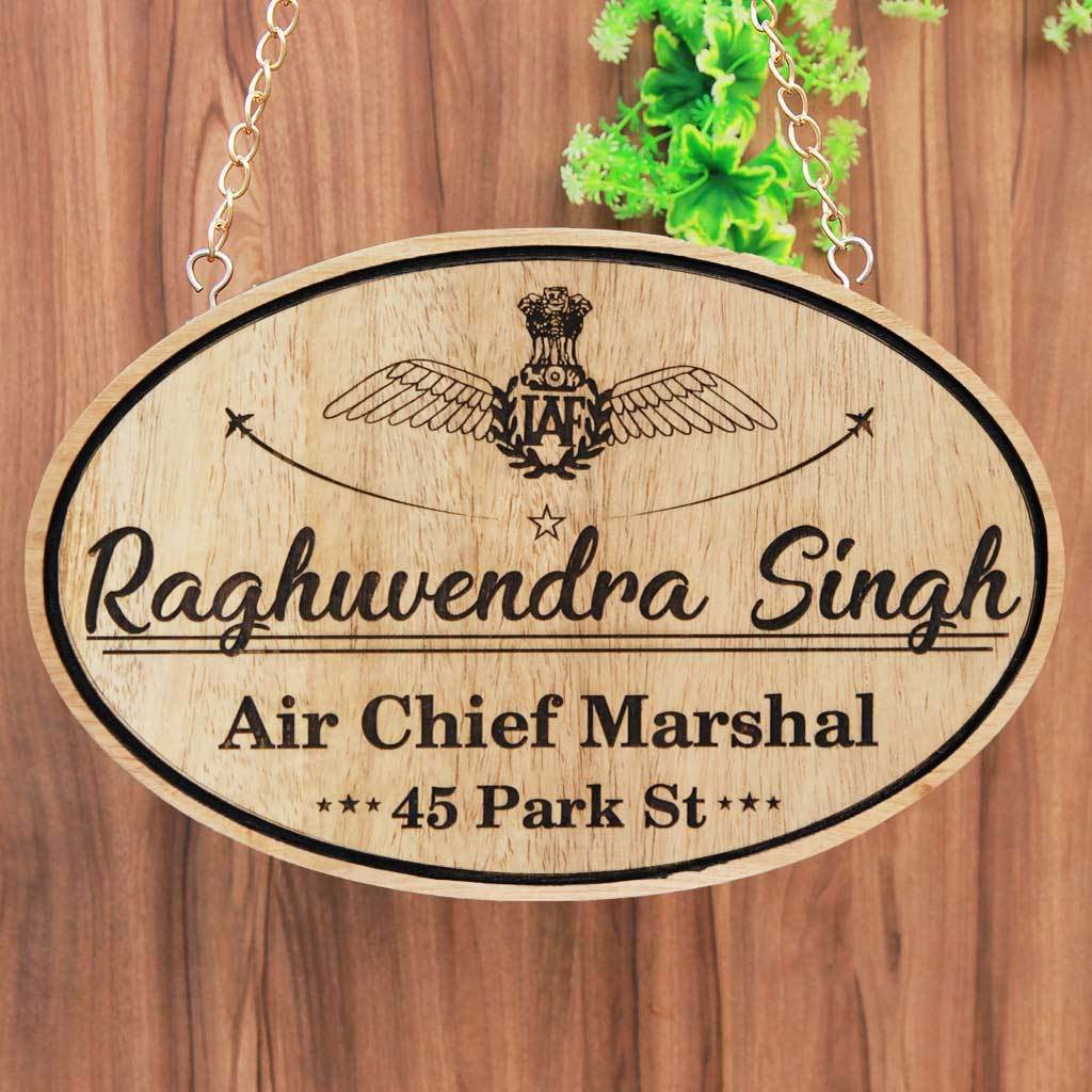 Custom Name Plate For Air Force Officer - Hanging Wooden Sign