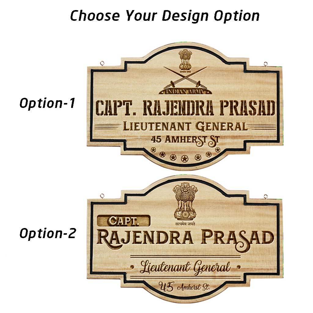 Custom Name Plates For Army Officers - Hanging Wooden Sign - Image 3