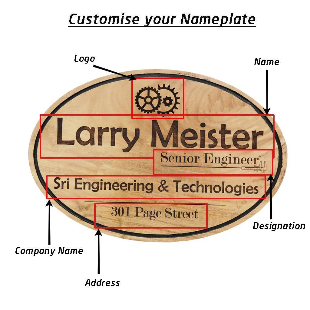 Custom Name Plates For Engineers - Hanging Wooden Sign - Image 4