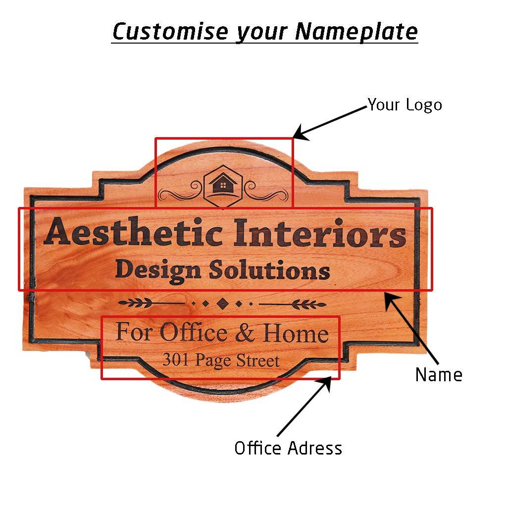 Custom Name Plates For Interior Designers - Hanging Wooden Sign - Image 4