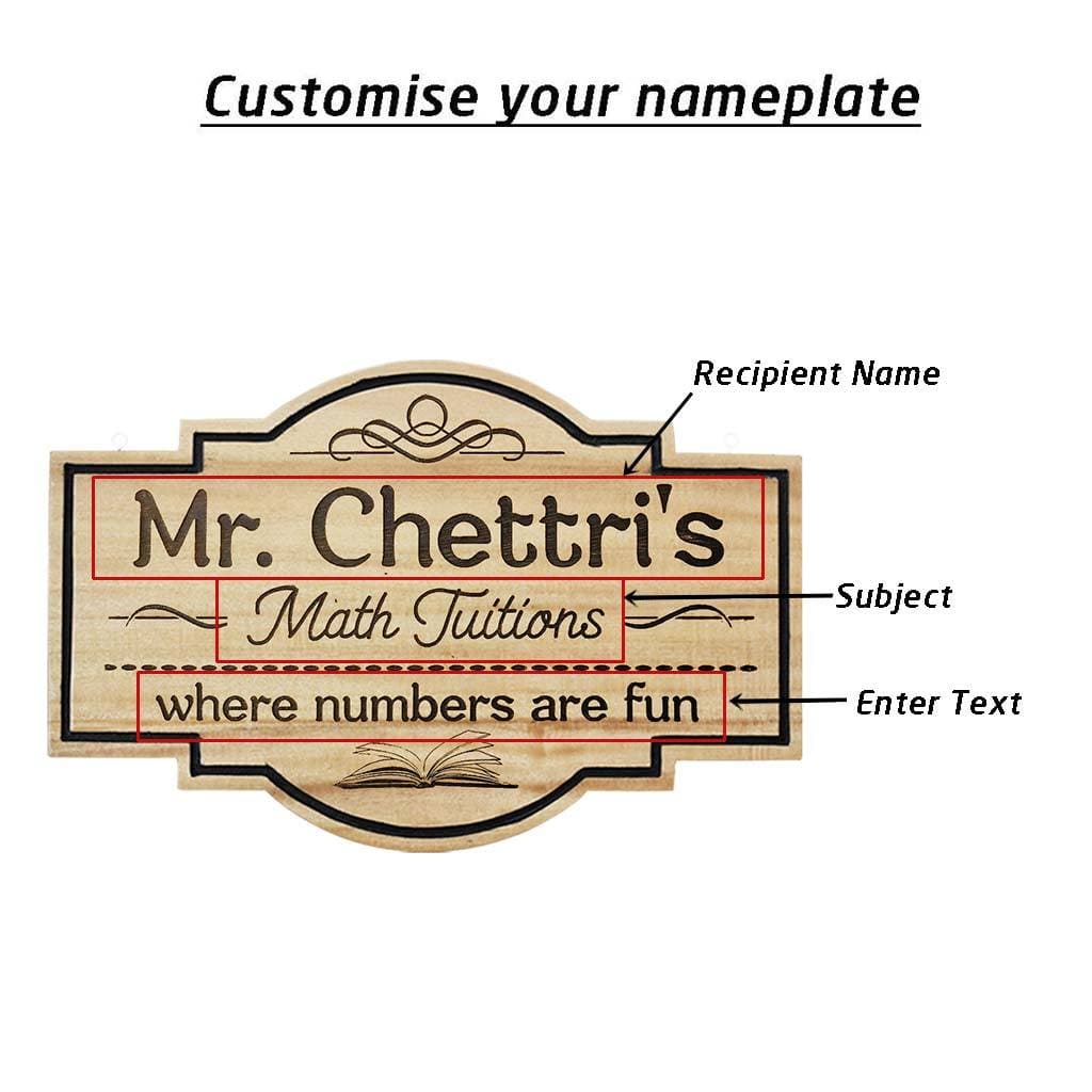 Custom Name Plates For Teachers- Hanging Wooden Sign - Image 2