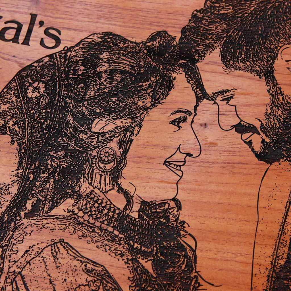 Custom Photo Engraved Hanging Wooden Sign For Anniversary - Image 3