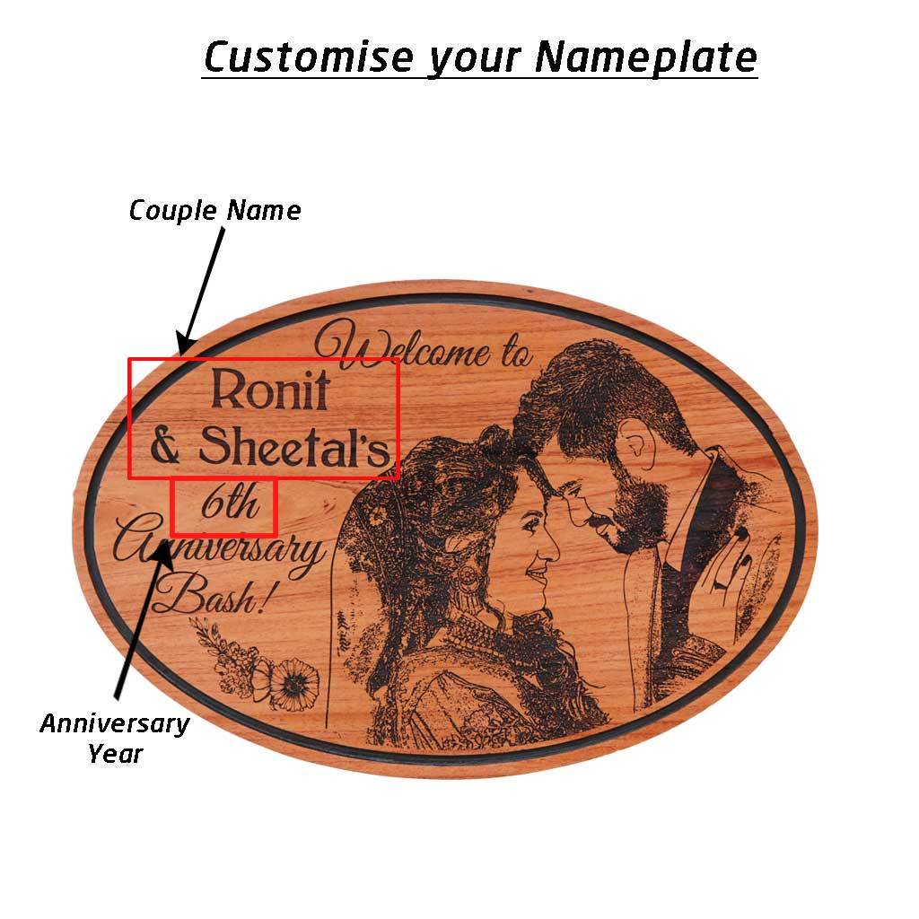 Custom Photo Engraved Hanging Wooden Sign For Anniversary - Image 4