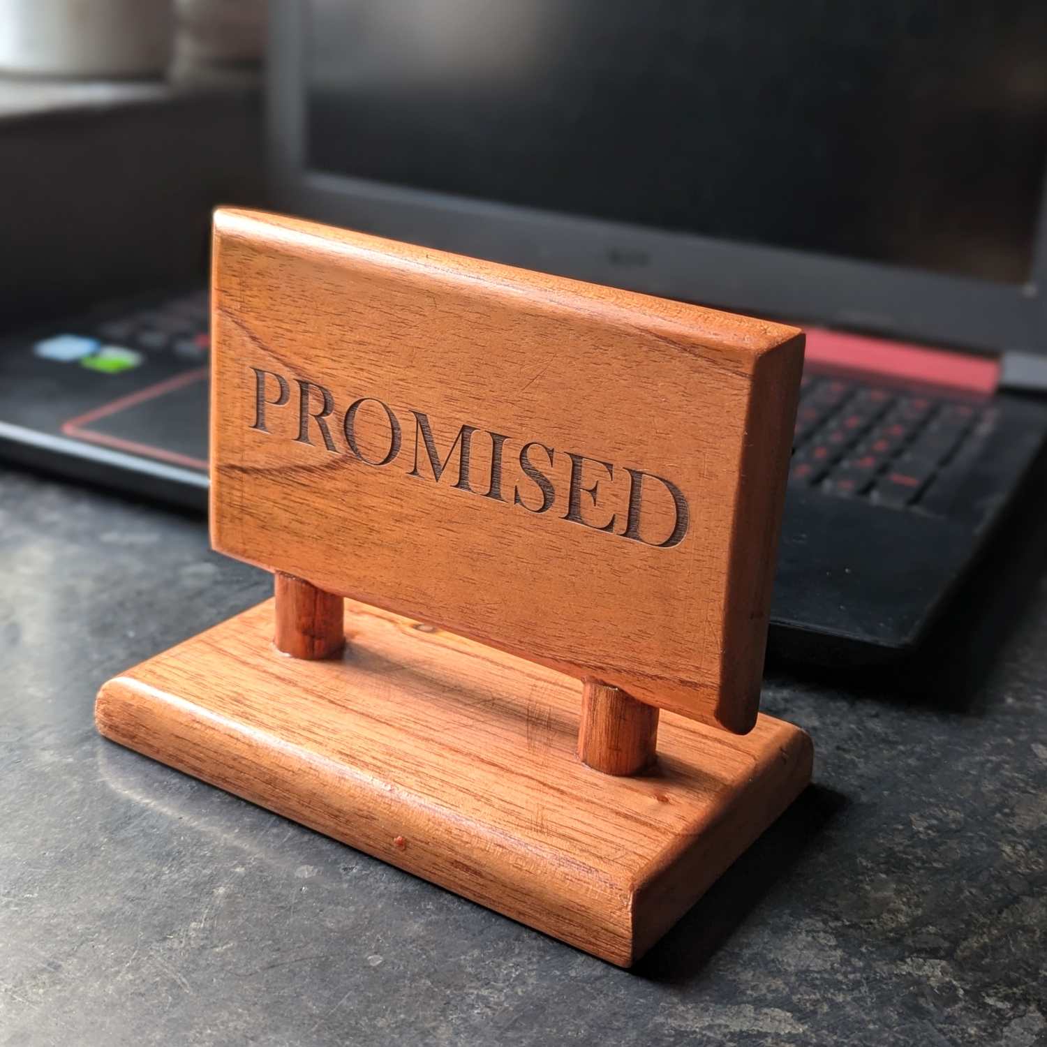 Custom Rectangular Wooden Reserved Sign | Engraved Table Tent for HORECA - Image 3
