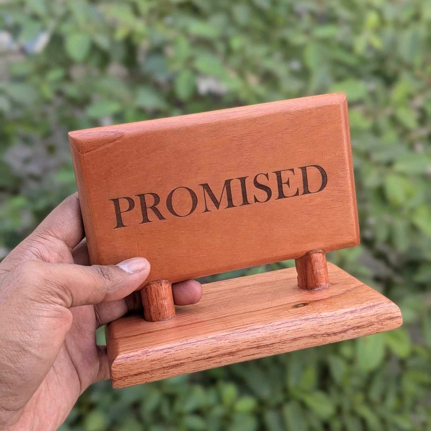 Custom Rectangular Wooden Reserved Sign | Engraved Table Tent for HORECA - Image 6