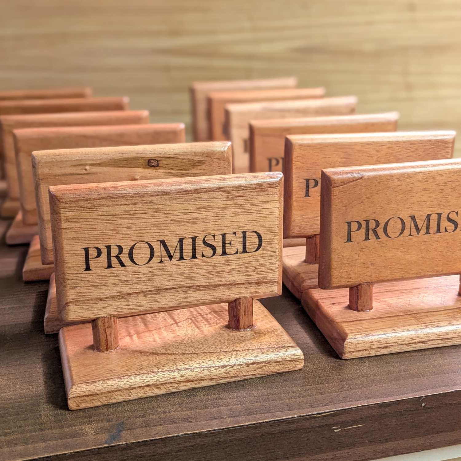 Custom Rectangular Wooden Reserved Sign | Engraved Table Tent for HORECA - Image 7
