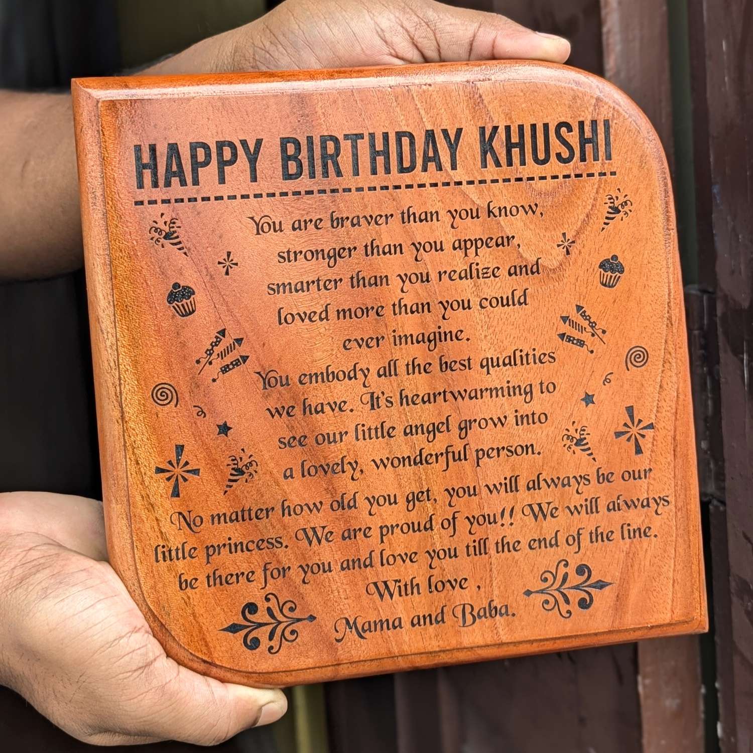 Custom Wood Anniversary Plaque with Portrait | High EQ Gift for Husband & Wife - Image 10