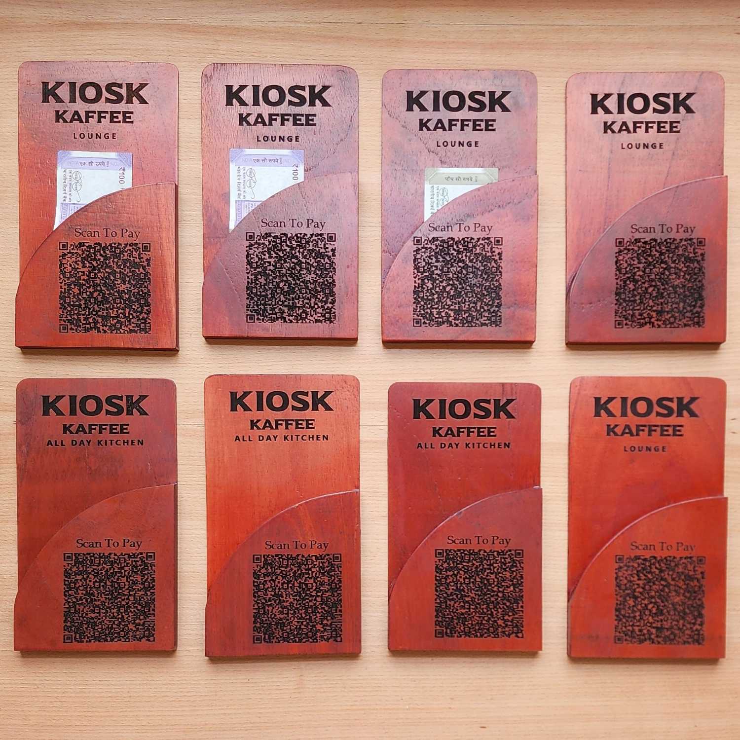 Custom Wooden Bill Folder for Restaurants & Cafés | Engraved QR Code, Card & Cash Folder - Image 8
