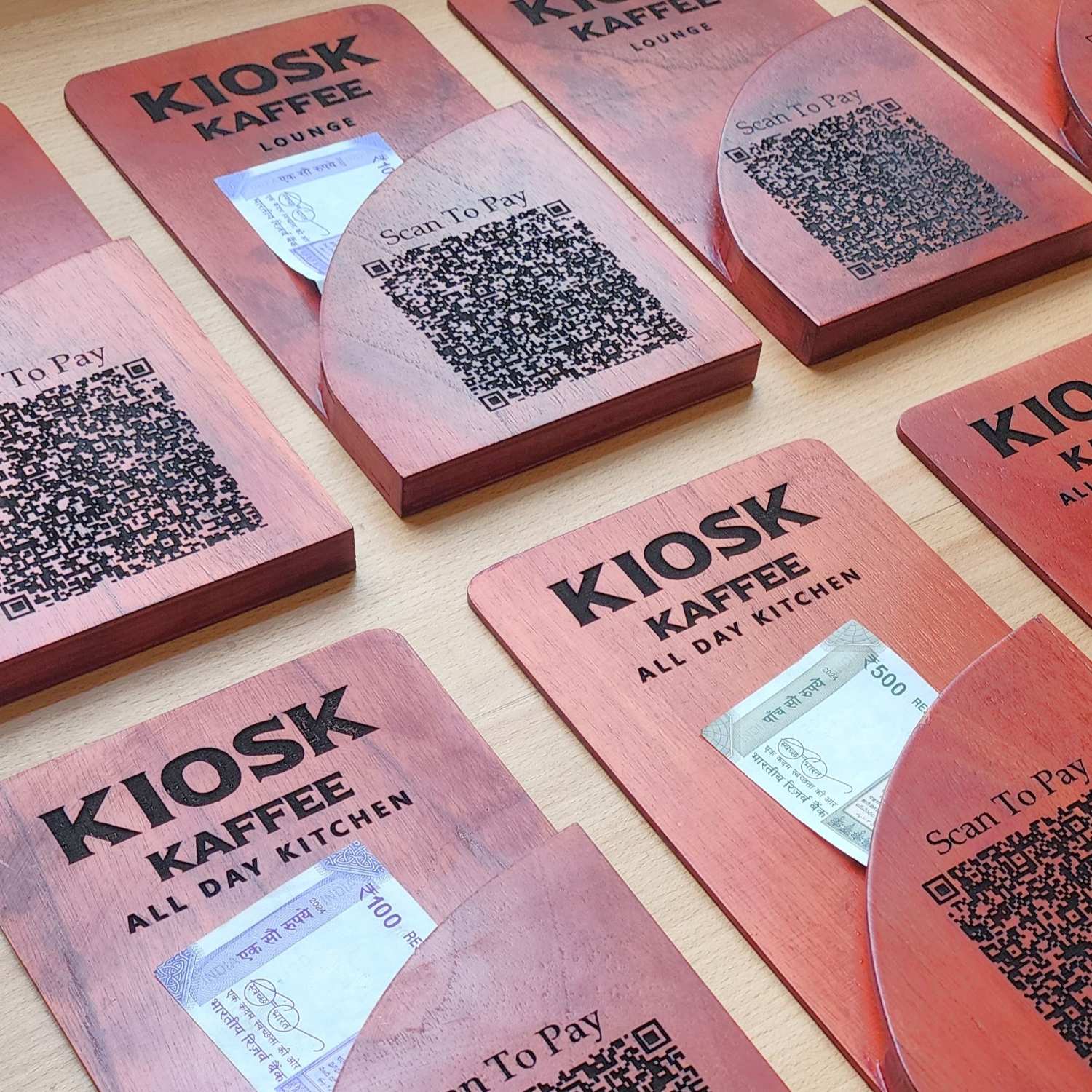 Custom Wooden Bill Folder for Restaurants & Cafés | Engraved QR Code, Card & Cash Folder - Image 9